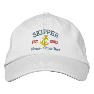 Casquette Brodée Skipper Avec Ancre Personnalisé
