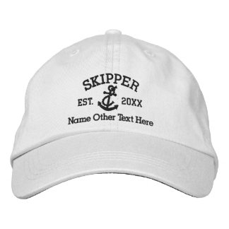 Casquette Brodée Skipper avec ancre personnalisé