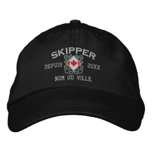 Casquette Brodée Skipper canadien-français personnalisé nautique