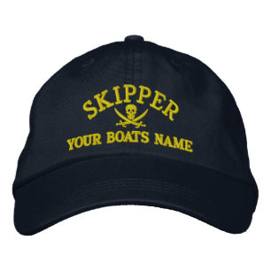 Casquette Brodée Skipper de pirate personnalisé