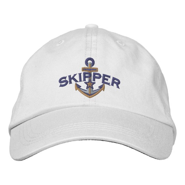 Casquette Brodée Skipper Nautical Star Anchor Embroidery (Devant)