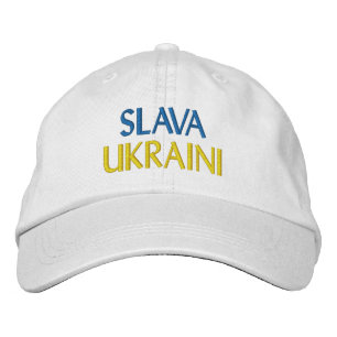 Casquette Brodée SLAVA UKRAINI "Gloire à l'Ukraine" Bleu Jaune Blan