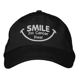 Casquette Brodée Smile I'm Cancer Free White