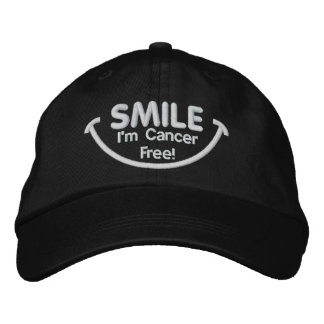 Casquette Brodée Smile I'm Cancer Free White