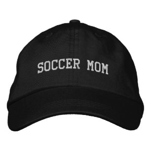 Casquette Brodée Soccer Maman noir blanc texte personnalisé sports 