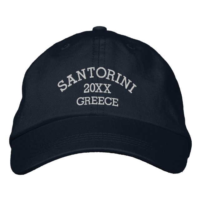 Casquette Brodée Souvenir de Santorin Grèce (Devant)