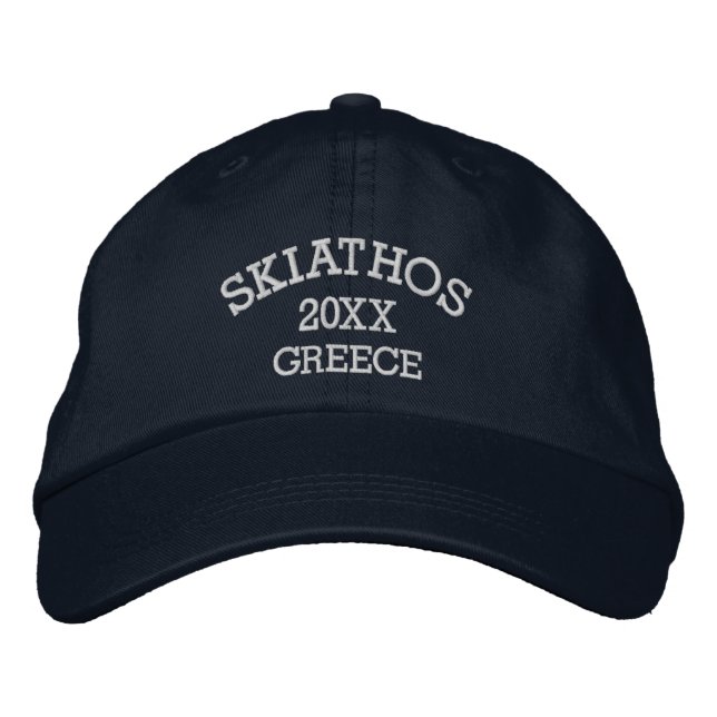 Casquette Brodée Souvenir de Skiathos Grèce (Devant)