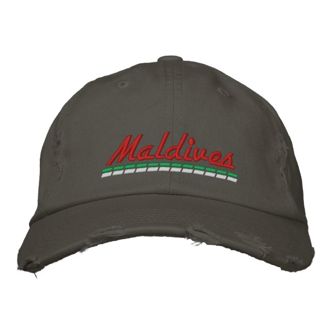 Casquette Brodée Souvenir pour des vacances aux Maldives (Devant)
