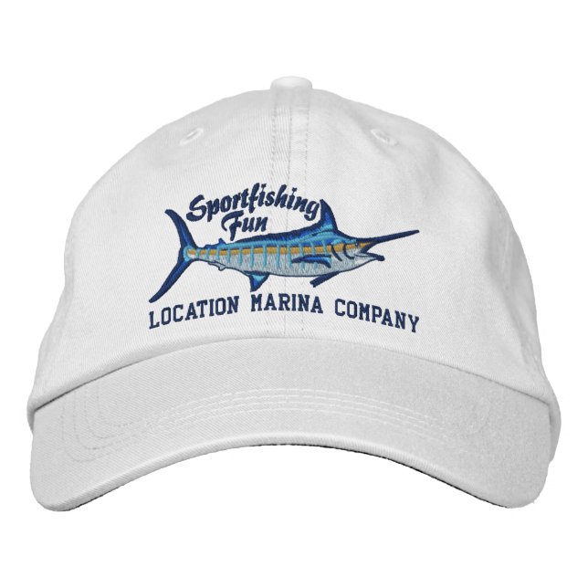 Casquette Brodée Sport personnalisé Pêche Blue Marlin Broderie (Devant)