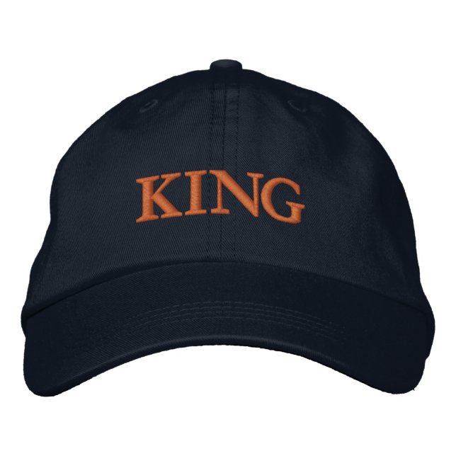 Casquette Brodée Standardiser KING Texte Ajustable Marine-Casquette (Devant)