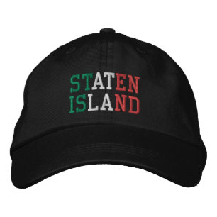 Casquette Brodée STATEN ISLAND NY Couleurs italiennes Vert Blanc Ro