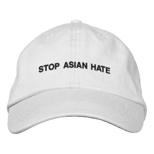 Casquette Brodée Stop Asian Hate noir blanc minimaliste typographie