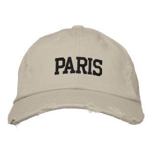 Casquette Brodée Style Vintage de broderie noire PARIS