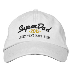 Casquette Brodée Superdad Modifier le texte et ANNÉE Super Papa