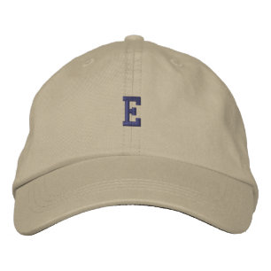 Casquette Brodée Symbole de lettre E Monogramme Couleur Kaki Ajuste