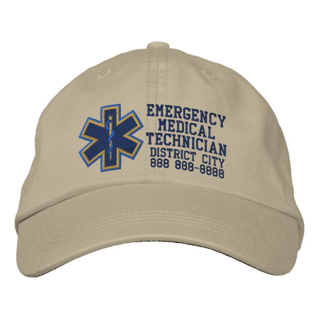 Casquette Brodée Technicien Médicale personnalisé de secours (Devant)