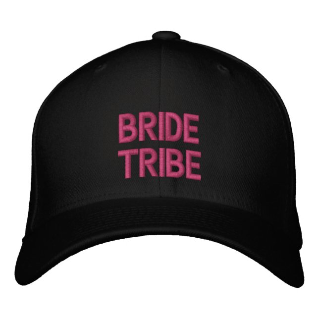 Casquette Brodée Tribu de la mariée Typographie rose Enterrement de (Devant)