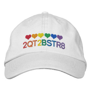 Casquette Brodée Trop mignon Pour Être Droit Gay pride Coeurs Arc E