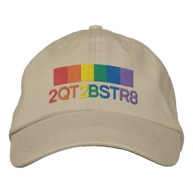 Casquette Brodée Trop mignon pour être Gay pride arc-en-ciel (Devant)