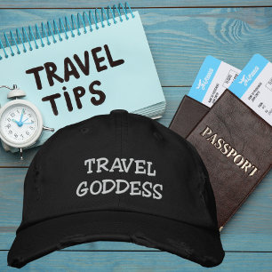 Casquette Brodée Typographie de la déesse du voyage, Wanderlust, Si