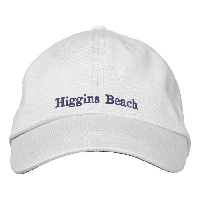 Casquette Brodée Typographie gris de Higgins Beach Slate White (Devant)