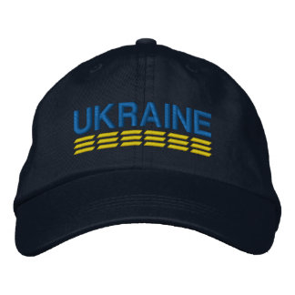 Casquette Brodée UKRAINE Drapeau couleurs bleu et jaune sur la mari