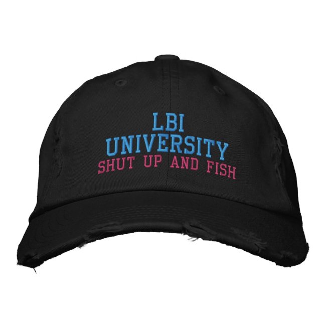 CASQUETTE BRODÉE UNIVERSITÉ LBI FERMÉE ET POISSON (Devant)