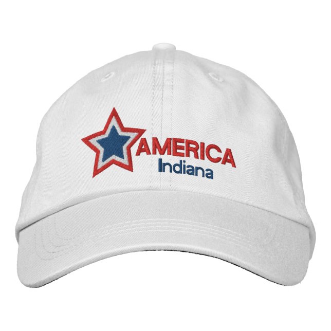 Casquette Brodée USA Star Indiana (Devant)