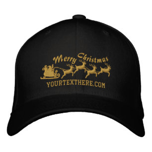 Casquette Brodée Vacances personnalisées Père Noël Sleigh Ride Scèn