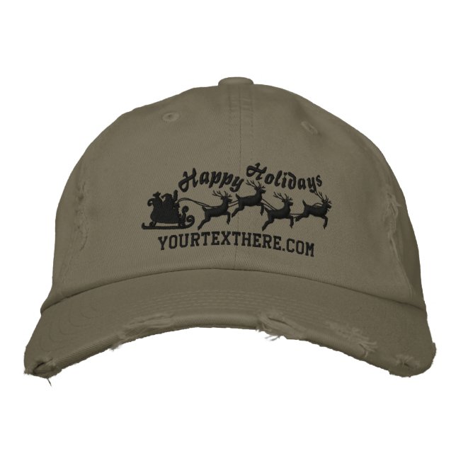 Casquette Brodée Vacances personnalisées Père Noël Sleigh Ride Scèn (Devant)