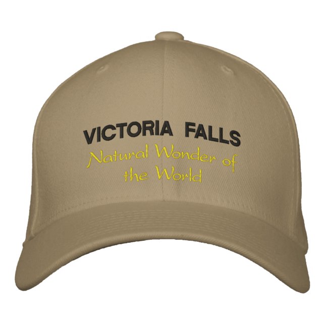 Casquette Brodée VICTORIA FALLS, Merveilleuse naturelle du monde (Devant)