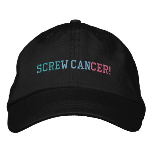Casquette Brodée Vis Thyroïde Cancer Lettres Turquoise/Bleu/Rose