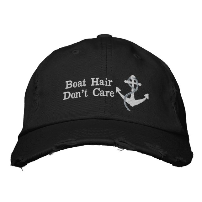 Casquette Brodée Voile pour femmes de bateau rose ne se soucient pa (Devant)