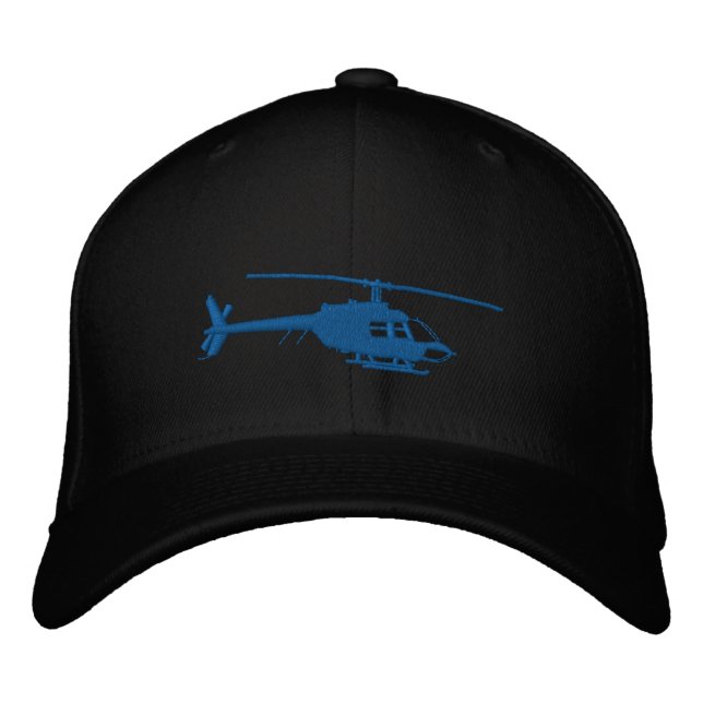 Casquette Brodée Vol urbain de silhouette de couperet d'hélicoptère (Devant)