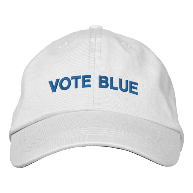 Casquette Brodée Vote bleu blanc texte personnalisé moderne démocra (Devant)