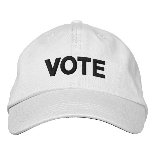 Casquette Brodée Vote, noir et blanc moderne (Devant)