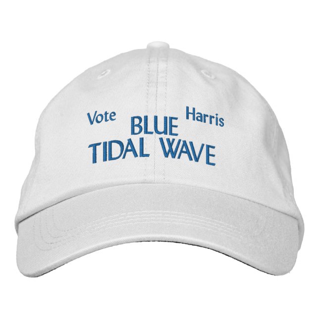 Casquette Brodée Votez Harris Blue Tidal Wave (Devant)