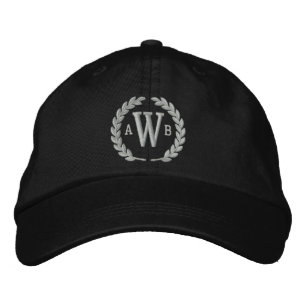 Casquette Brodée Votre Broderie Monogramme 3 Lettres et Laurels