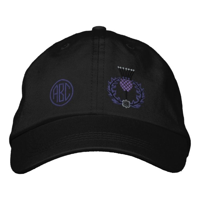 Casquette Brodée Votre chardon écossais Ecosse de monogramme dans (Devant)