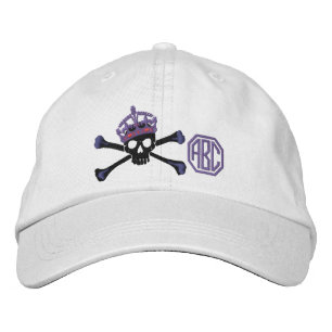 Casquette Brodée Votre gardez le monogramme calme de crâne d'os