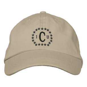 Casquette Brodée Votre Monogramme 3 lettres et étoiles Broderie