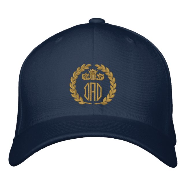 Casquette Brodée Votre Monogramme Jusqu'à 3 Lettres Laurels Broderi (Devant)