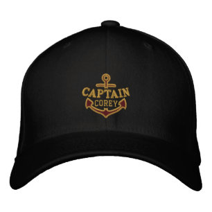 Casquette Brodée Votre nom sur Ancre nautique Broderie Capitaine