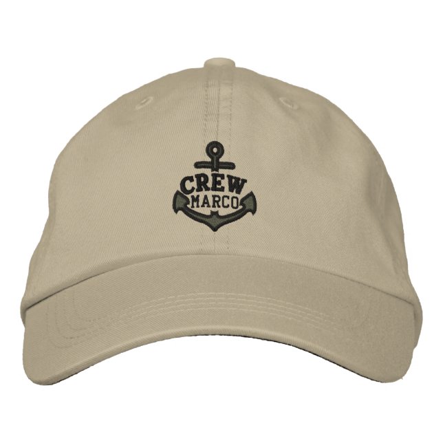 Casquette Brodée Votre nom sur la broderie d'Ancres nautiques pour  (Devant)