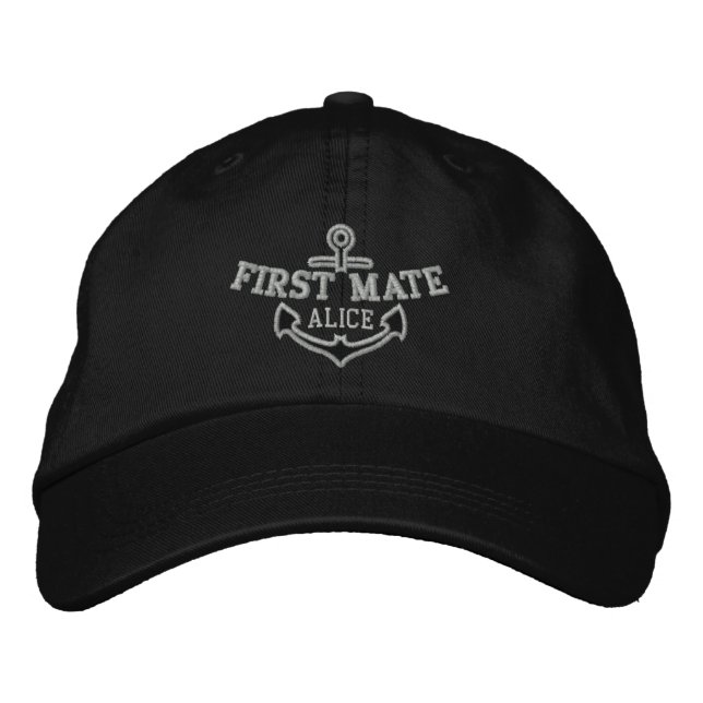Casquette Brodée Votre nom sur l'Ancre nautique Broderie premier ma (Devant)