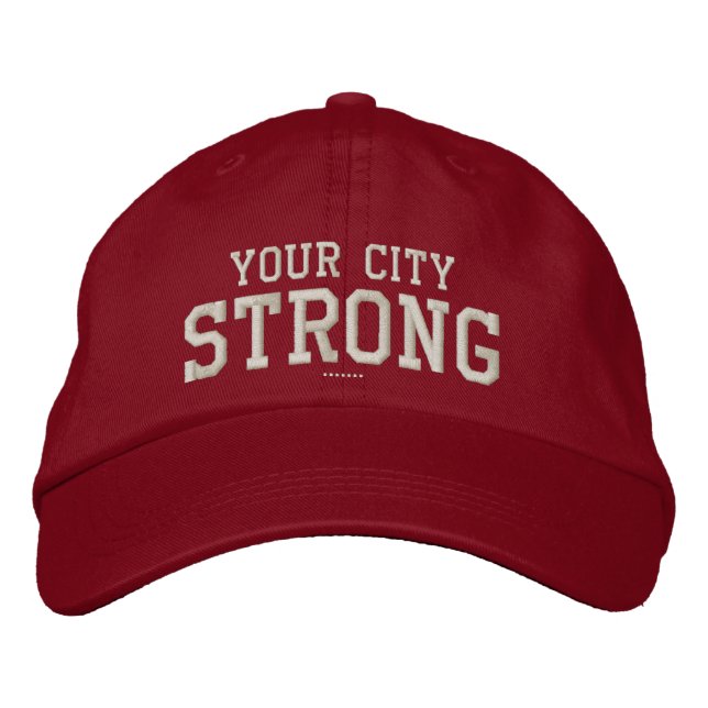 Casquette Brodée Votre ville forte personnalisable votre propre (Devant)