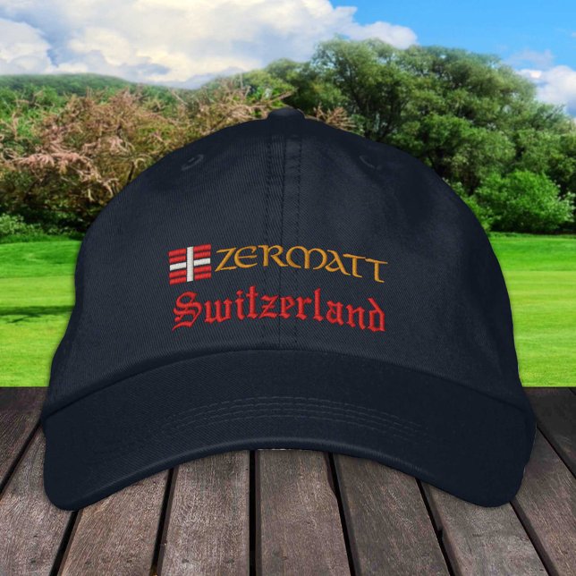 Casquette Brodée Zermatt & Suisse fashion / Swiss Flag Patriot (Créateur téléchargé)
