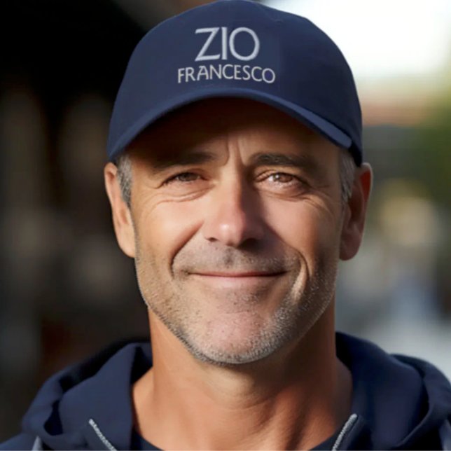 Casquette Brodée Zio Embroidered Cap Custom Gift for Italian Uncle (Zio personalized Embroidered Baseball Cap Italian Uncle Gift)