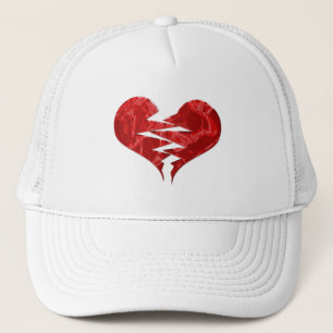 CASQUETTE BROKEN TORN RED HEART LOVE EMO FINIT MALHEUREUSEME
