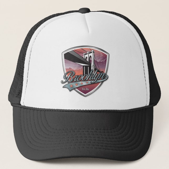Casquette Brooklyn Design argent métal (Devant)